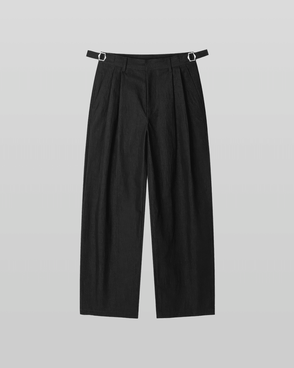 Side-Buckle Pleated Pants