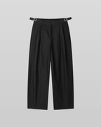 Side-Buckle Pleated Pants