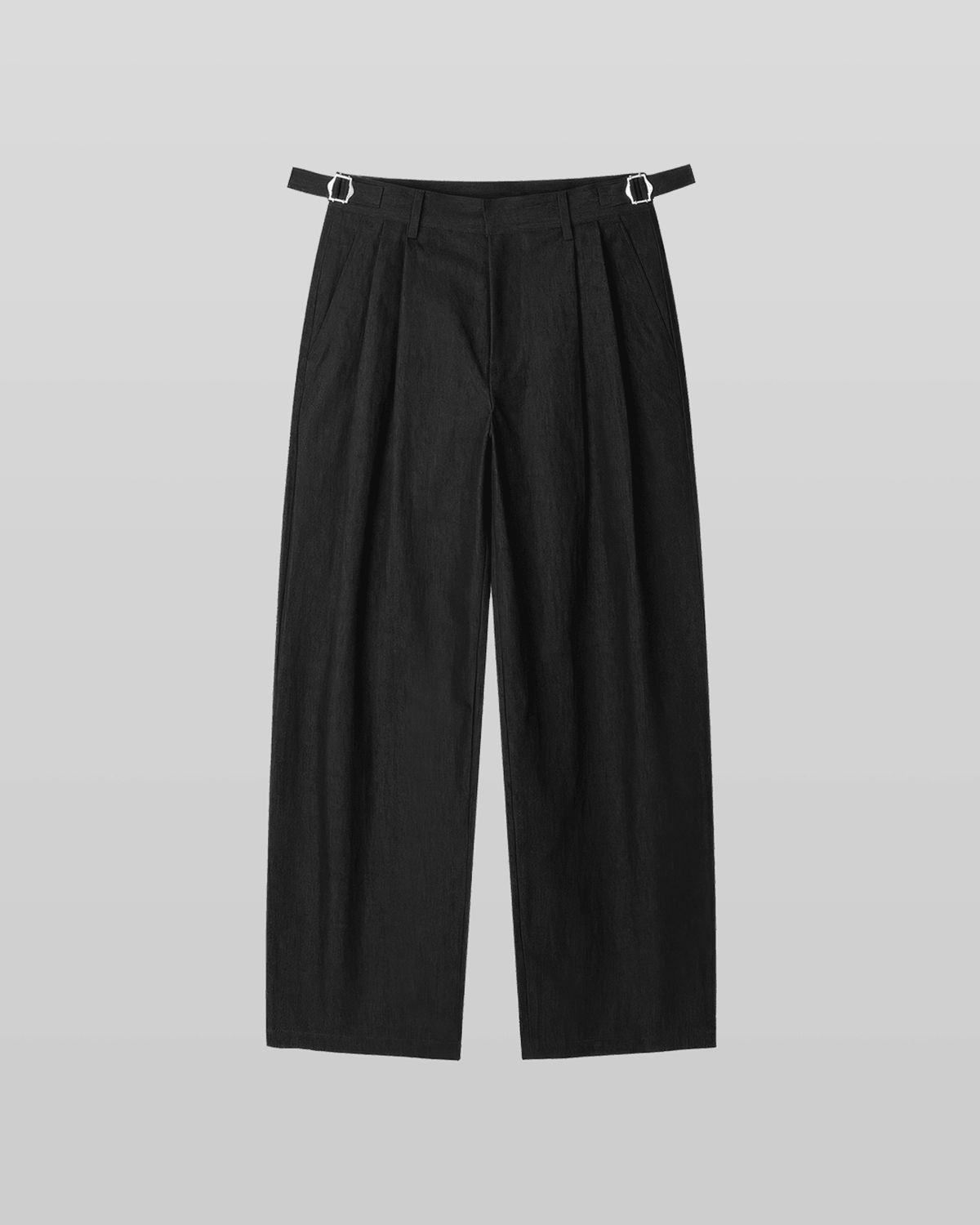Side-Buckle Pleated Pants