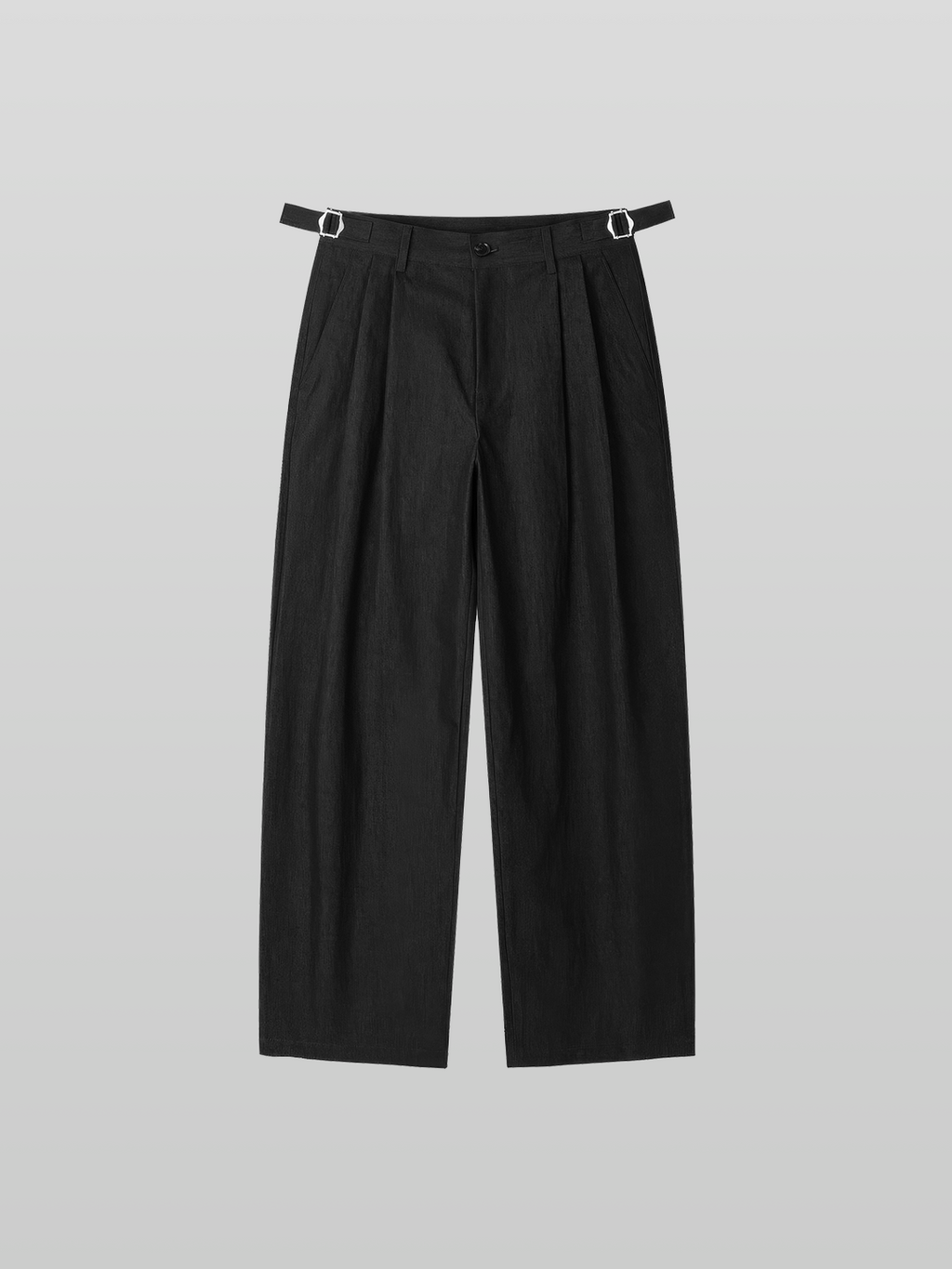 Side-Buckle Pleated Pants