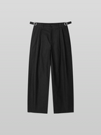 Pleated Pants Black front - cleanfit minimal - UNPROVEN