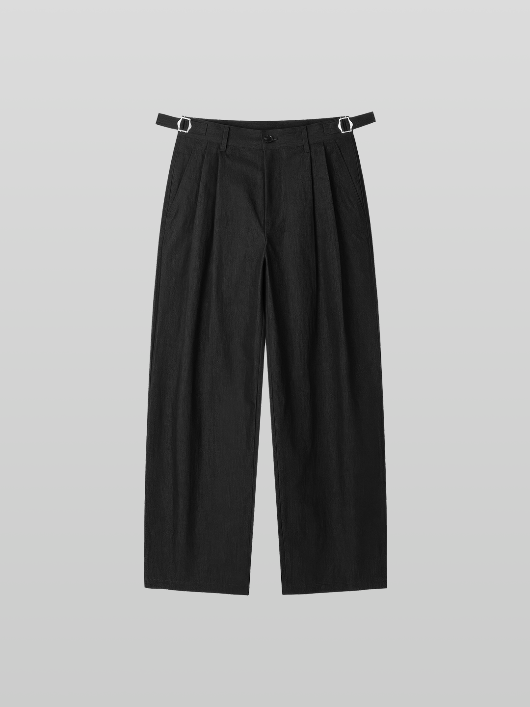 Side-Buckle Pleated Pants