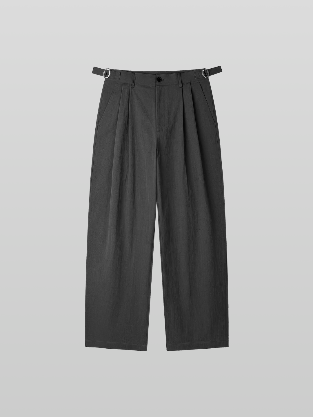 Side-Buckle Pleated Pants