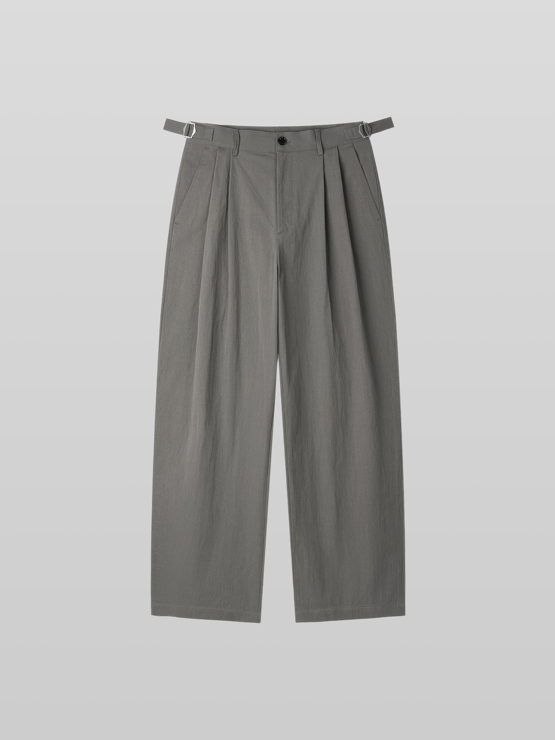 Side-Buckle Pleated Pants