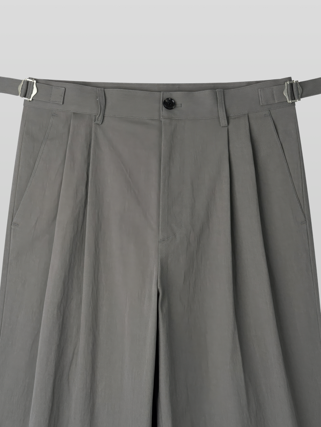 Side-Buckle Pleated Pants