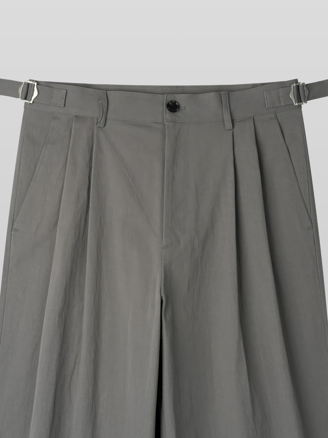 Side-Buckle Pleated Pants