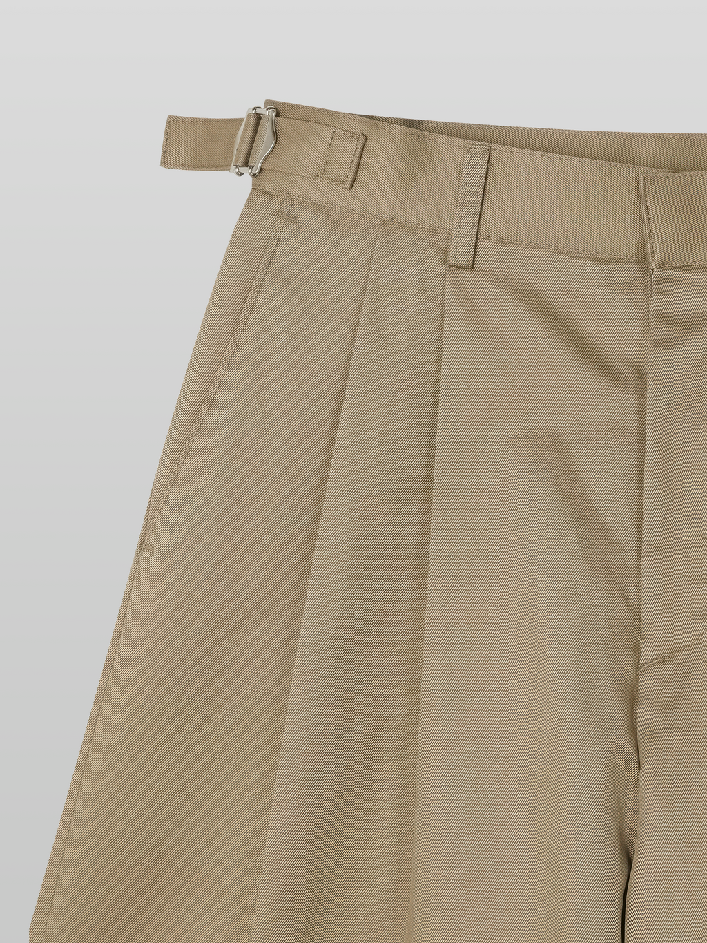 Side-Buckle Pleated Shorts