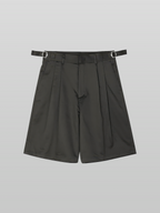 Pleated Shorts Charcoal front - cleanfit minimal - UNPROVEN