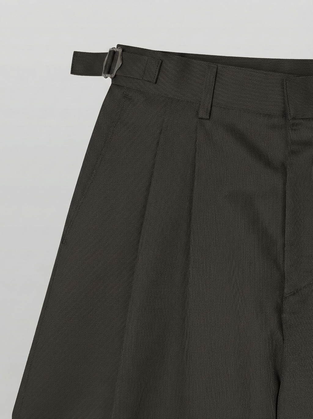 Side-Buckle Pleated Shorts