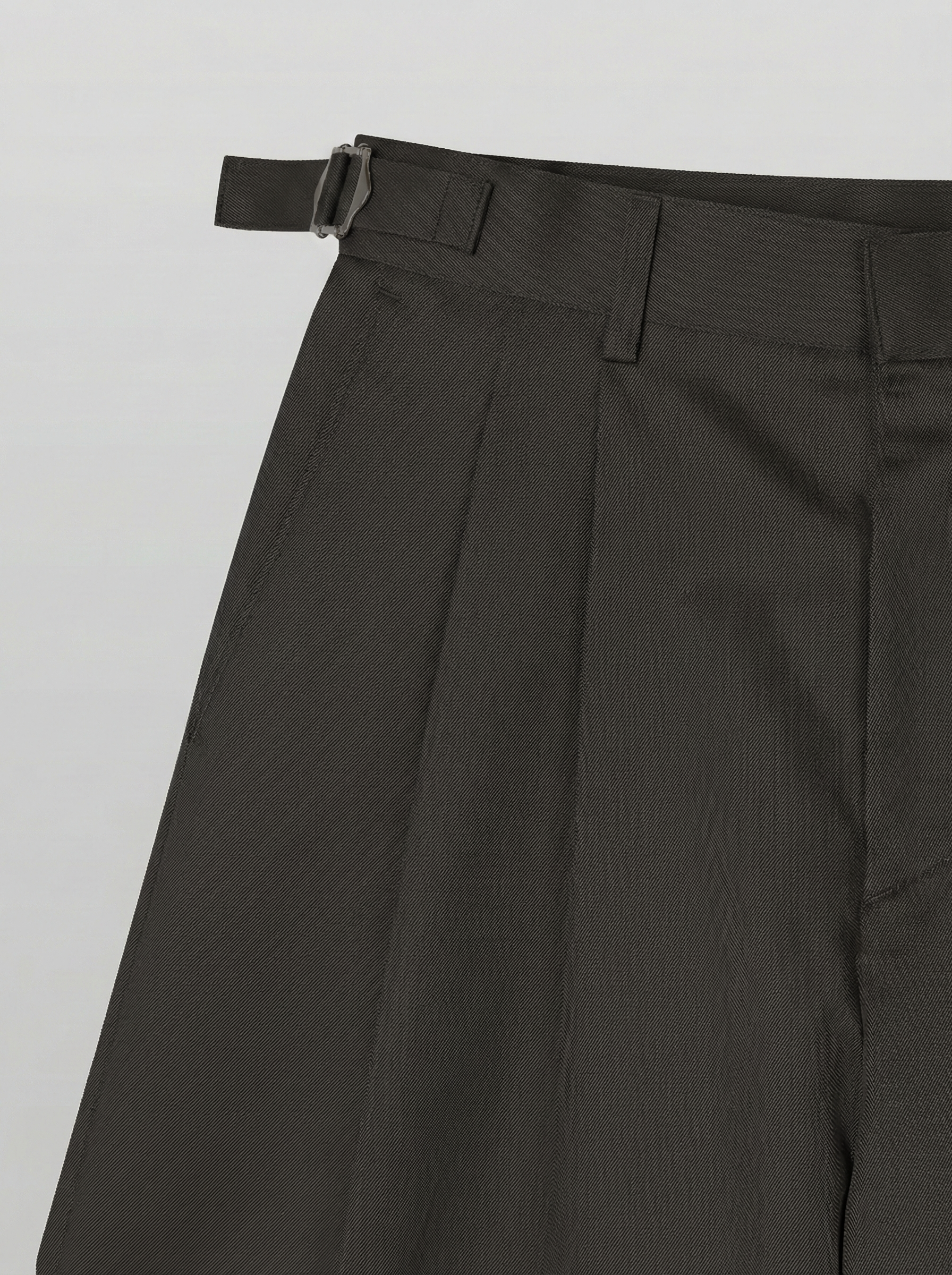 Side-Buckle Pleated Shorts