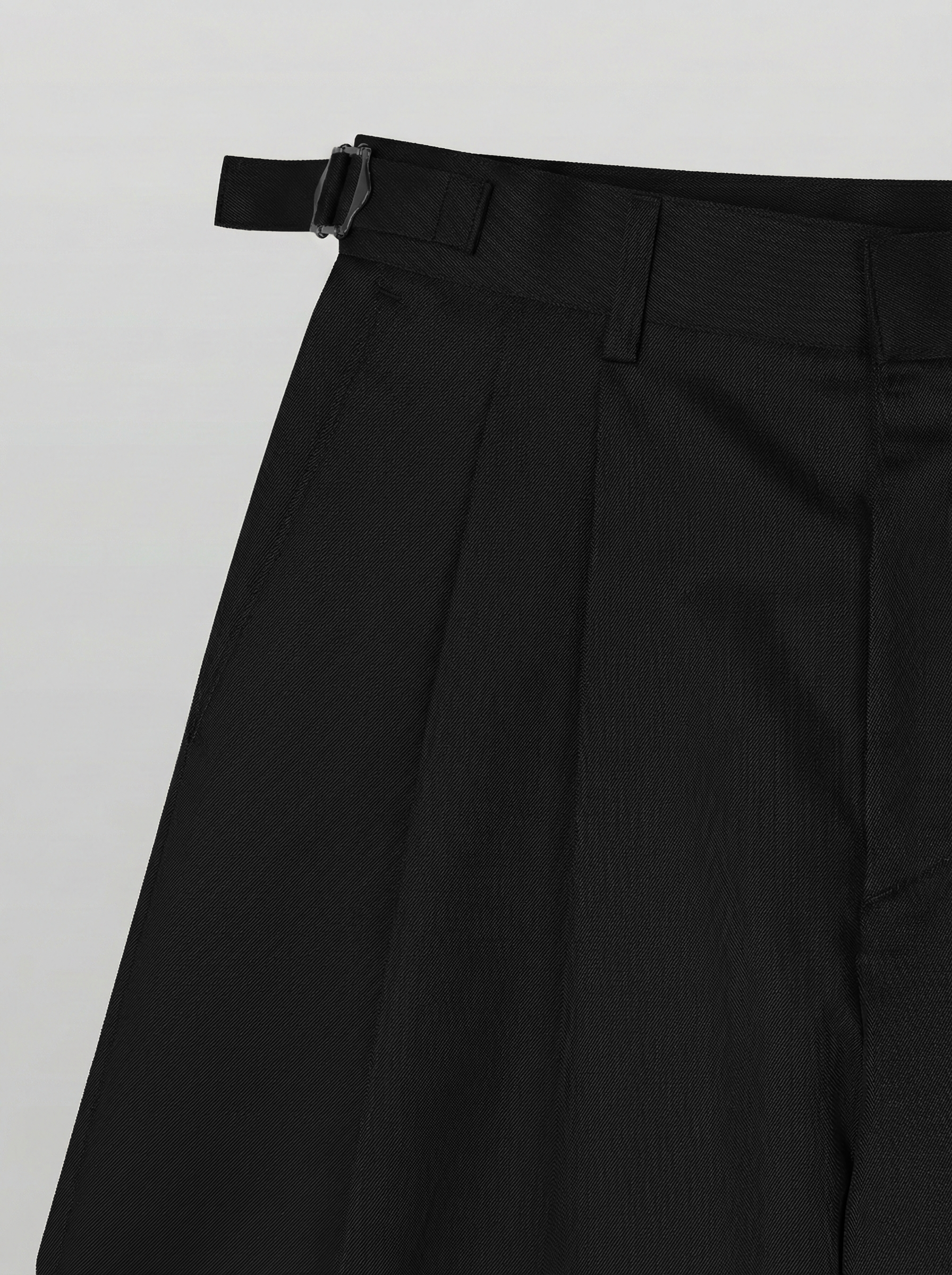 Side-Buckle Pleated Shorts