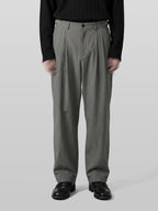 Pleated Pants Olive-Gray front - cleanfit minimal - UNPROVEN