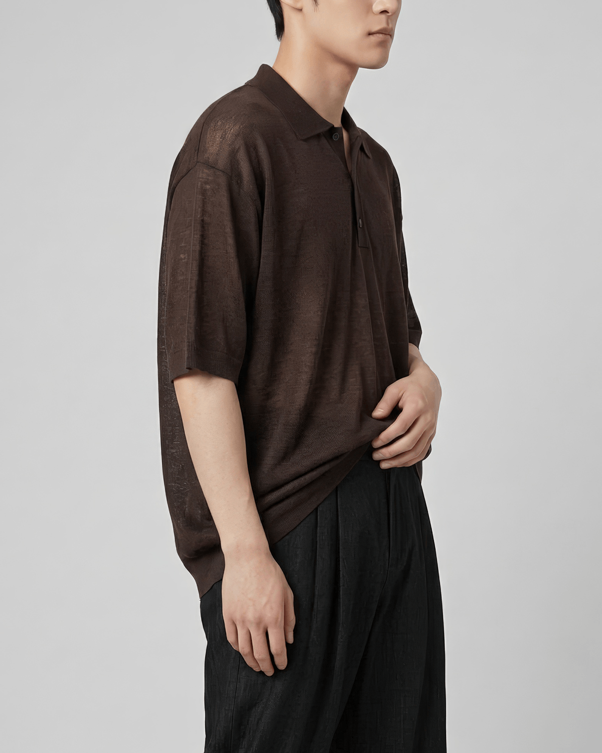 Oversized-Fit Skipper Knit Polo