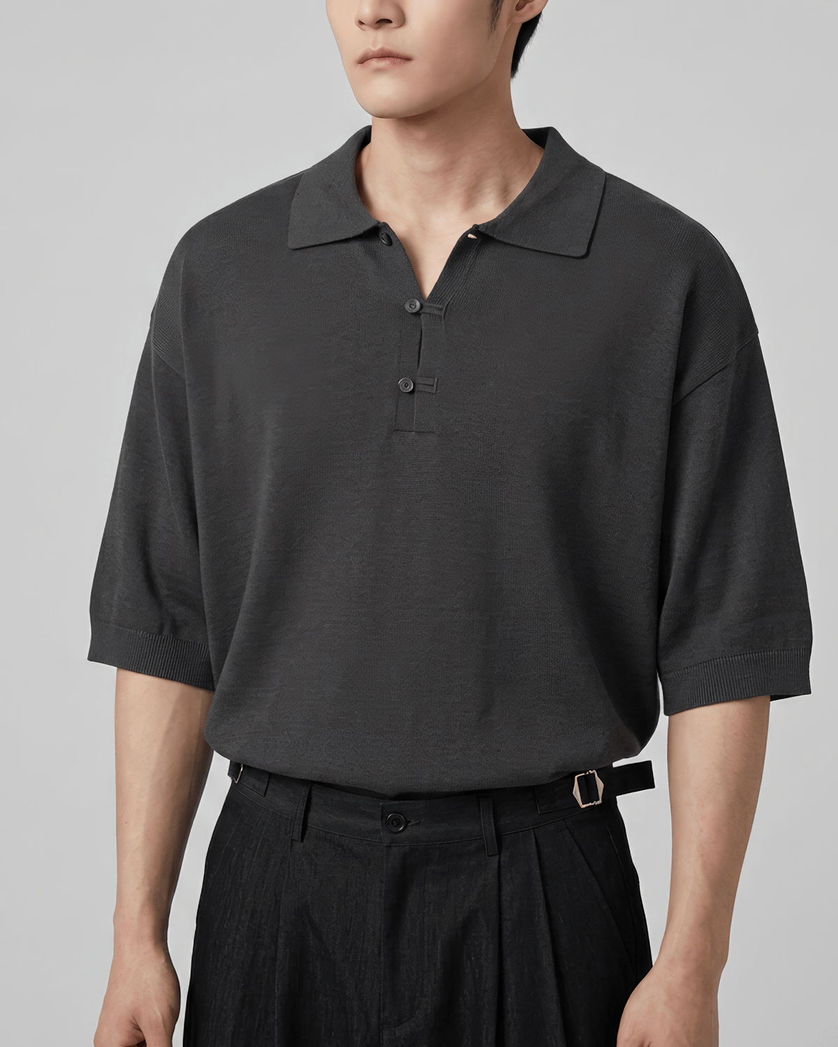 Oversized-Fit Skipper Knit Polo