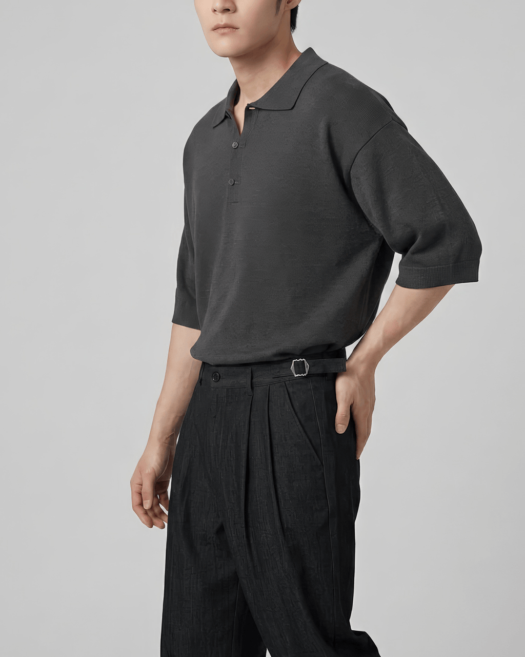 Oversized-Fit Skipper Knit Polo