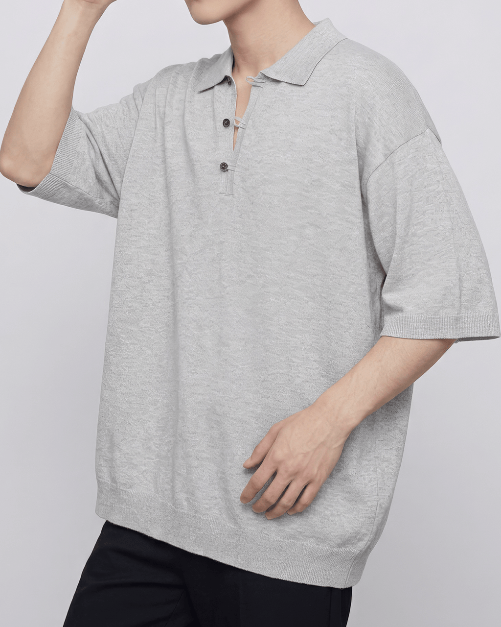 Oversized-Fit Skipper Knit Polo