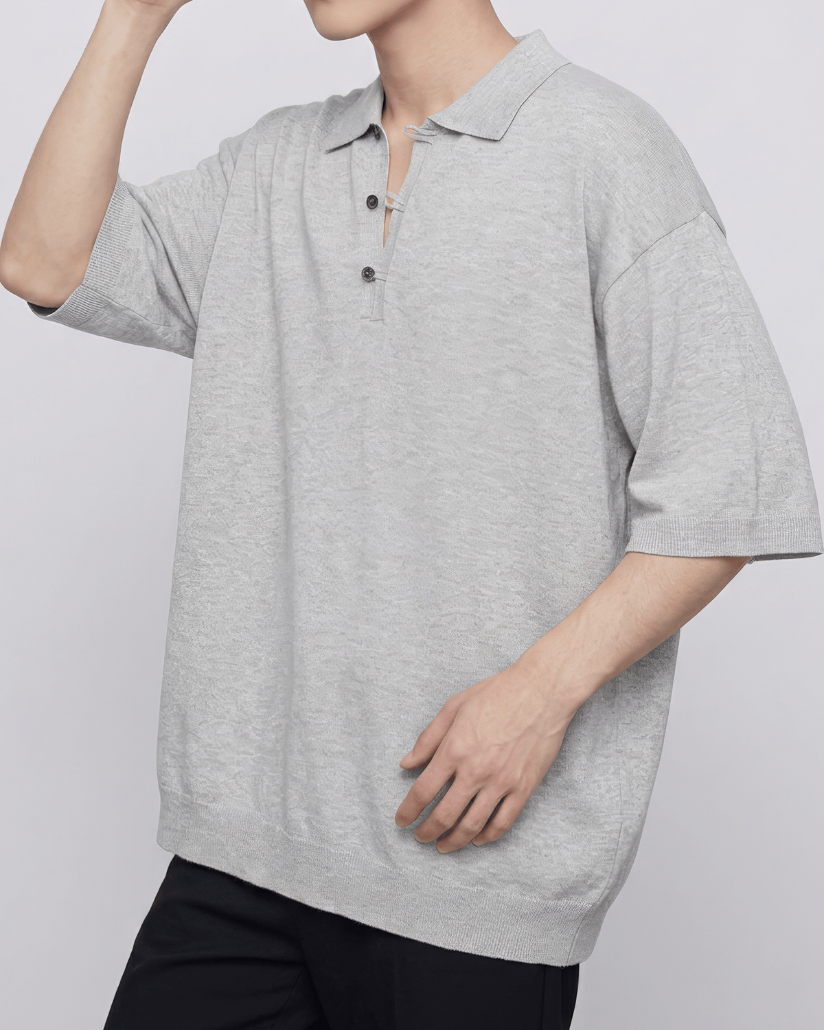 Oversized-Fit Skipper Knit Polo