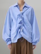 Volume Sleeve Shirt Light-Blue front - cleanfit minimal - UNPROVEN