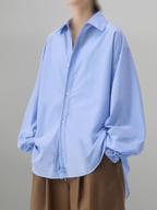 Volume Sleeve Shirt Light-Blue front - cleanfit minimal - UNPROVEN