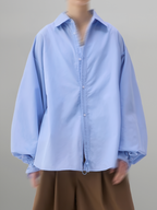 Volume Sleeve Shirt Light-Blue front - cleanfit minimal - UNPROVEN