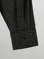 Check Pattern Shirt Black front - cleanfit minimal - UNPROVEN