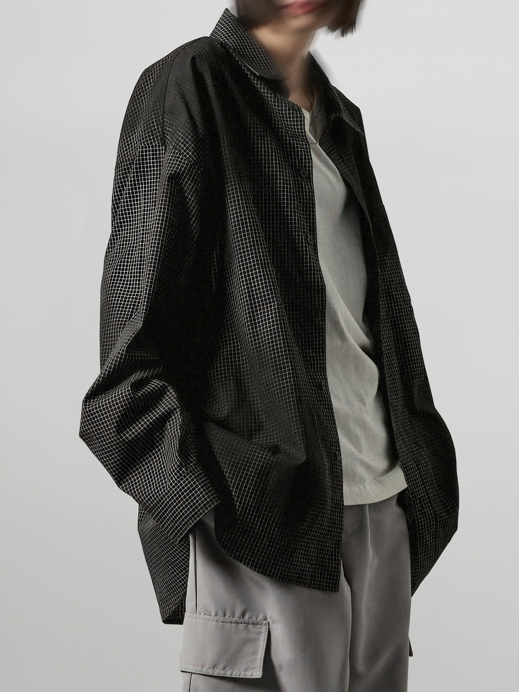 Spray-On Check Pattern Shirt