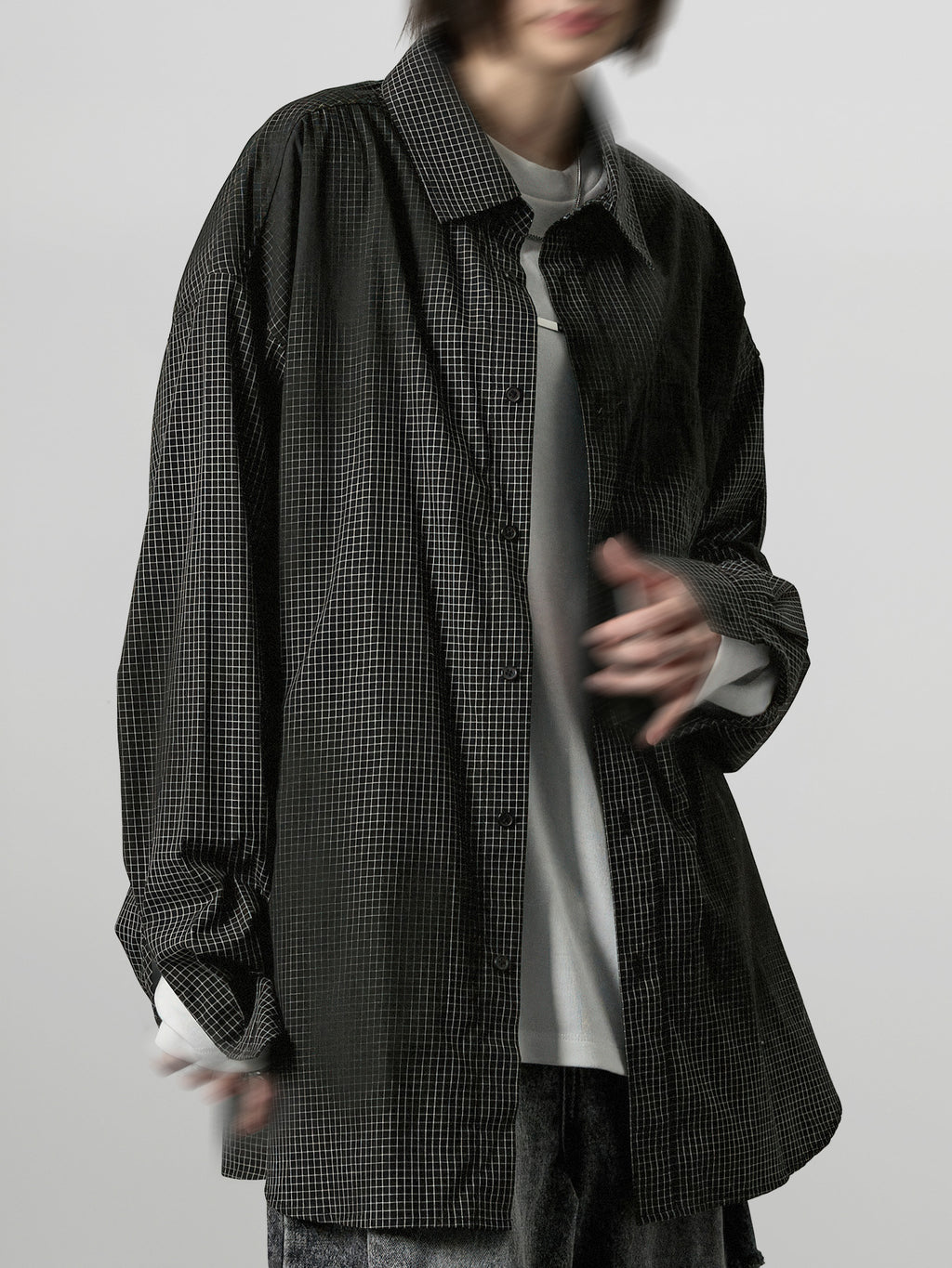 Spray-On Check Pattern Shirt