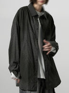 Check Pattern Shirt Black front - cleanfit minimal - UNPROVEN