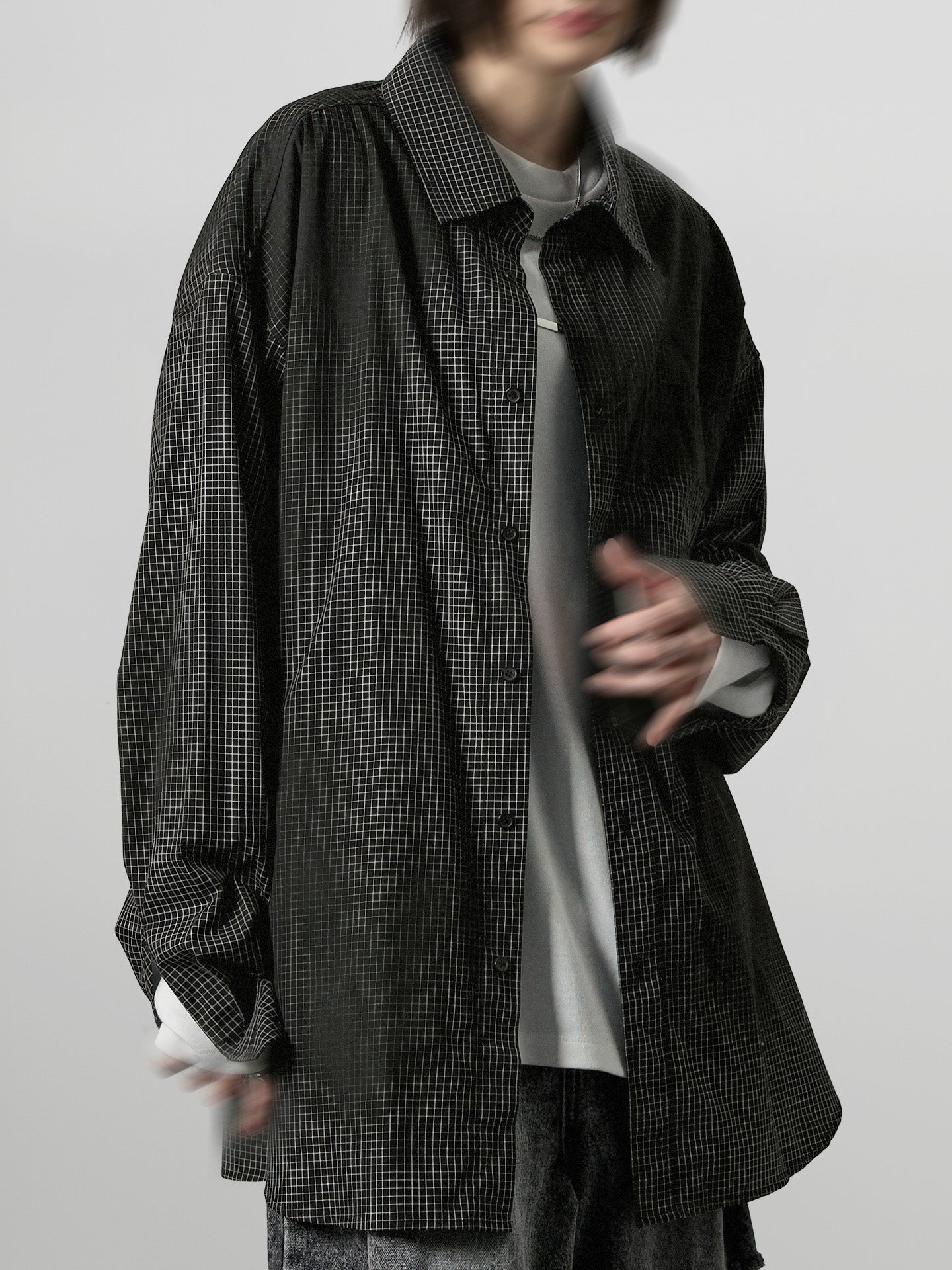 Spray-On Check Pattern Shirt