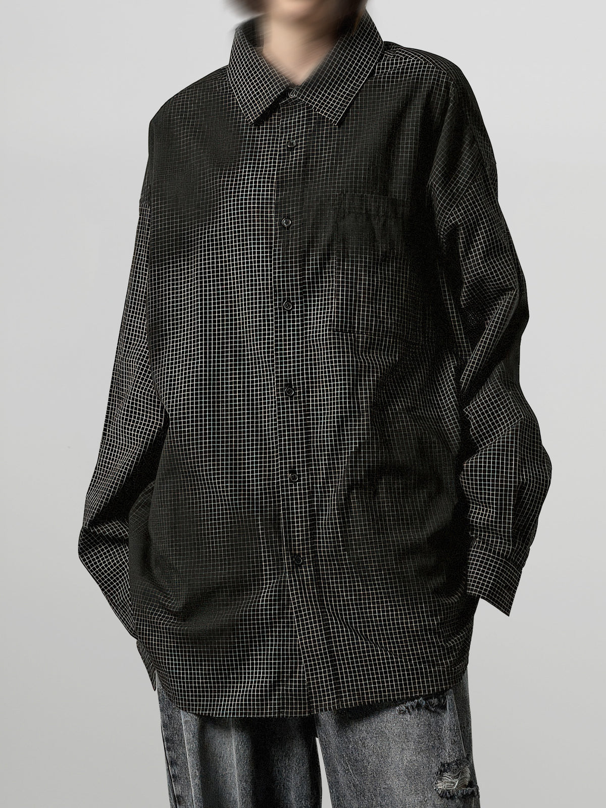 Spray-On Check Pattern Shirt