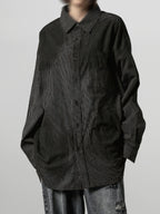 Check Pattern Shirt Black front - cleanfit minimal - UNPROVEN