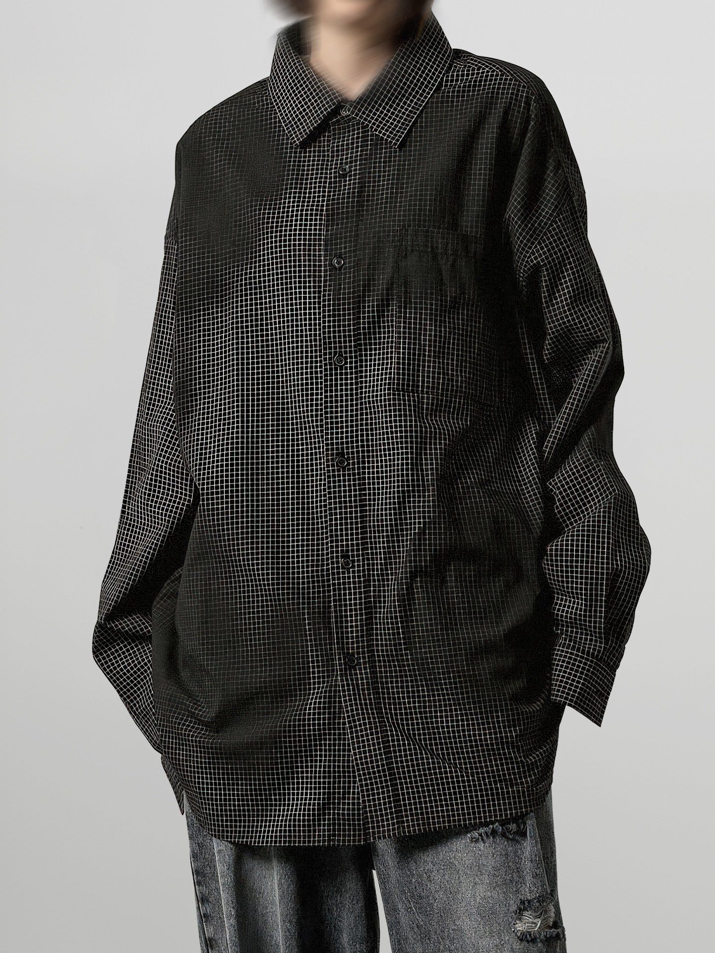 Spray-On Check Pattern Shirt