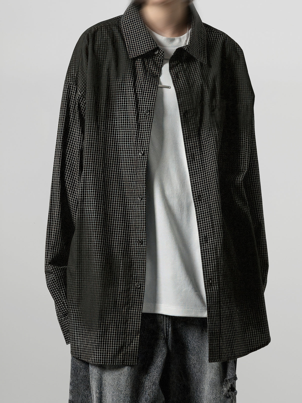 Spray-On Check Pattern Shirt
