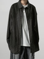 Check Pattern Shirt Black front - cleanfit minimal - UNPROVEN