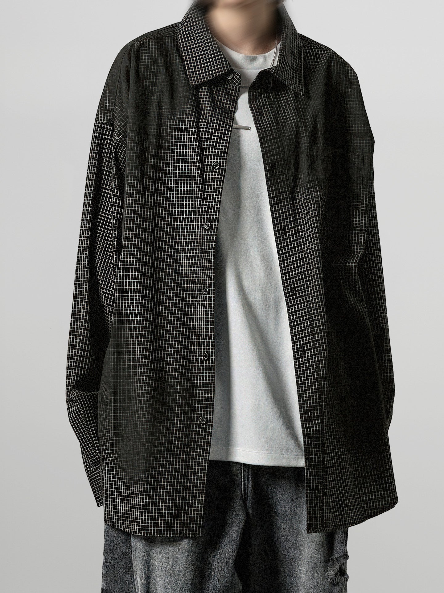 Spray-On Check Pattern Shirt