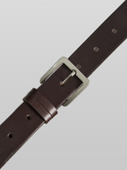 Buckle Leather Belt 30mm Brown front - cleanfit minimal - UNPROVEN