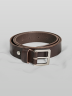 Buckle Leather Belt 30mm Brown front - cleanfit minimal - UNPROVEN