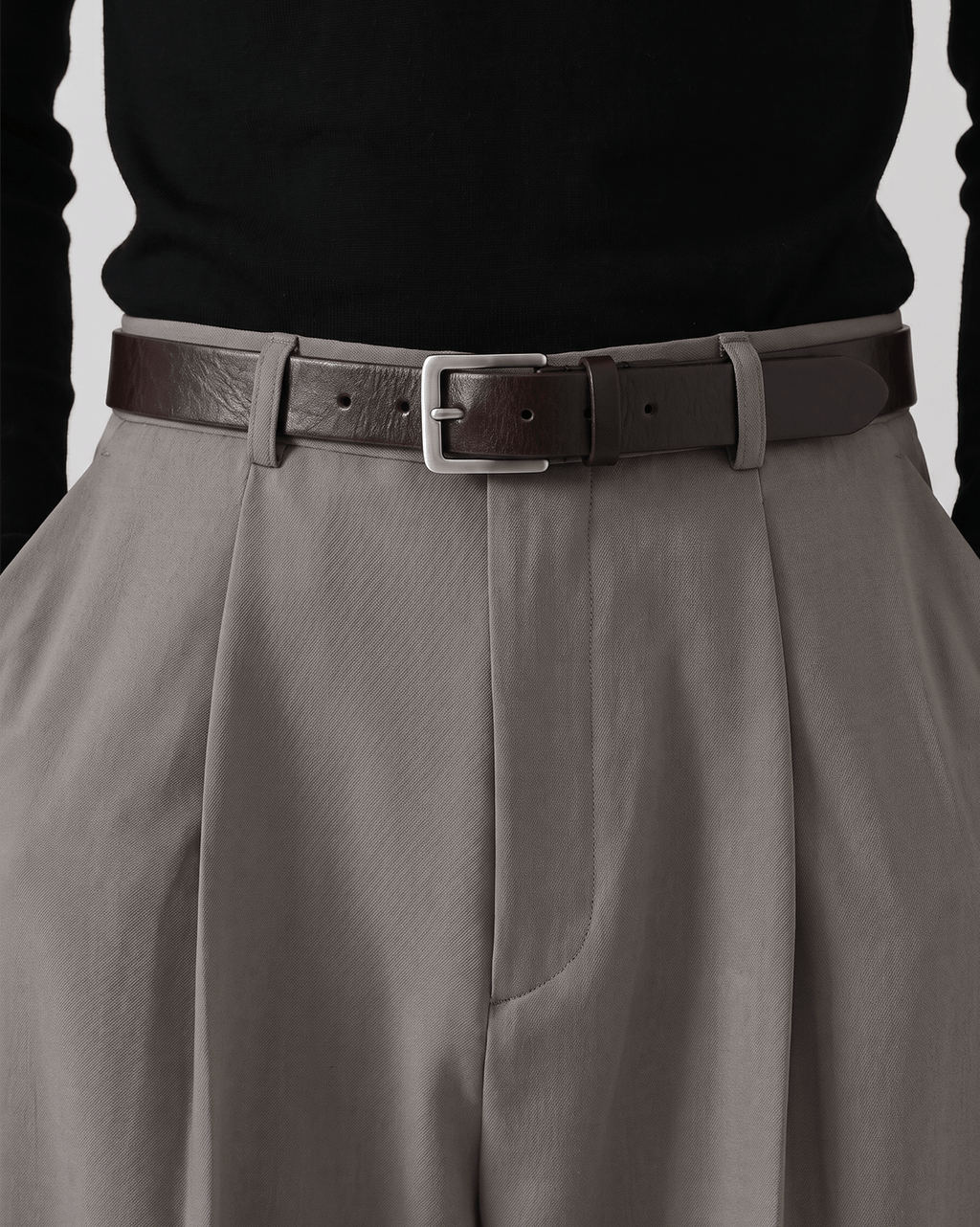 Square Buckle Leather Belt 30mm