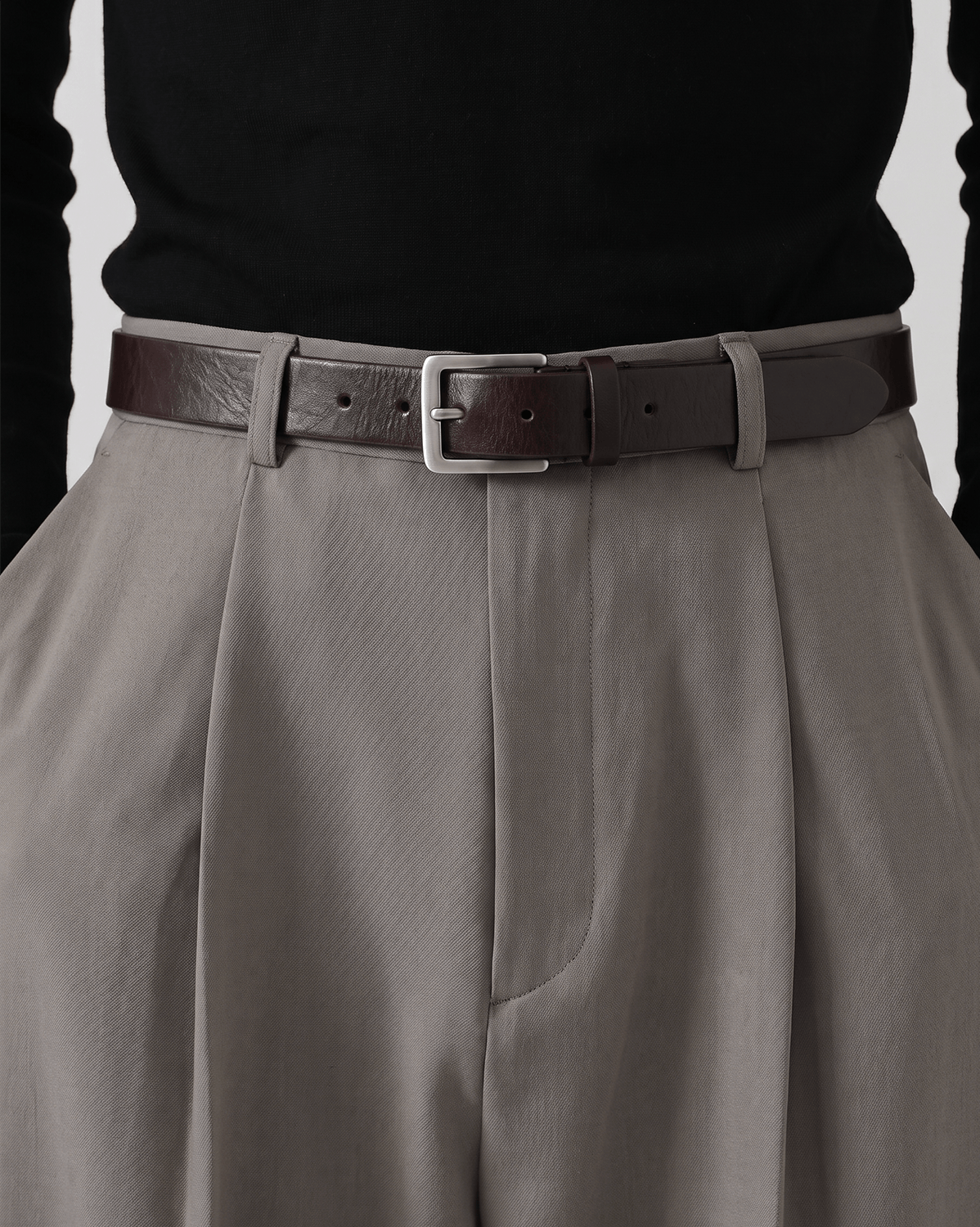 Square Buckle Leather Belt 30mm