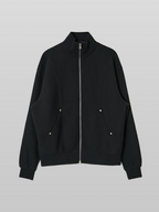 Collar Knit Jacket Black – Front view | clean essentials / minimalist | UNPROVEN