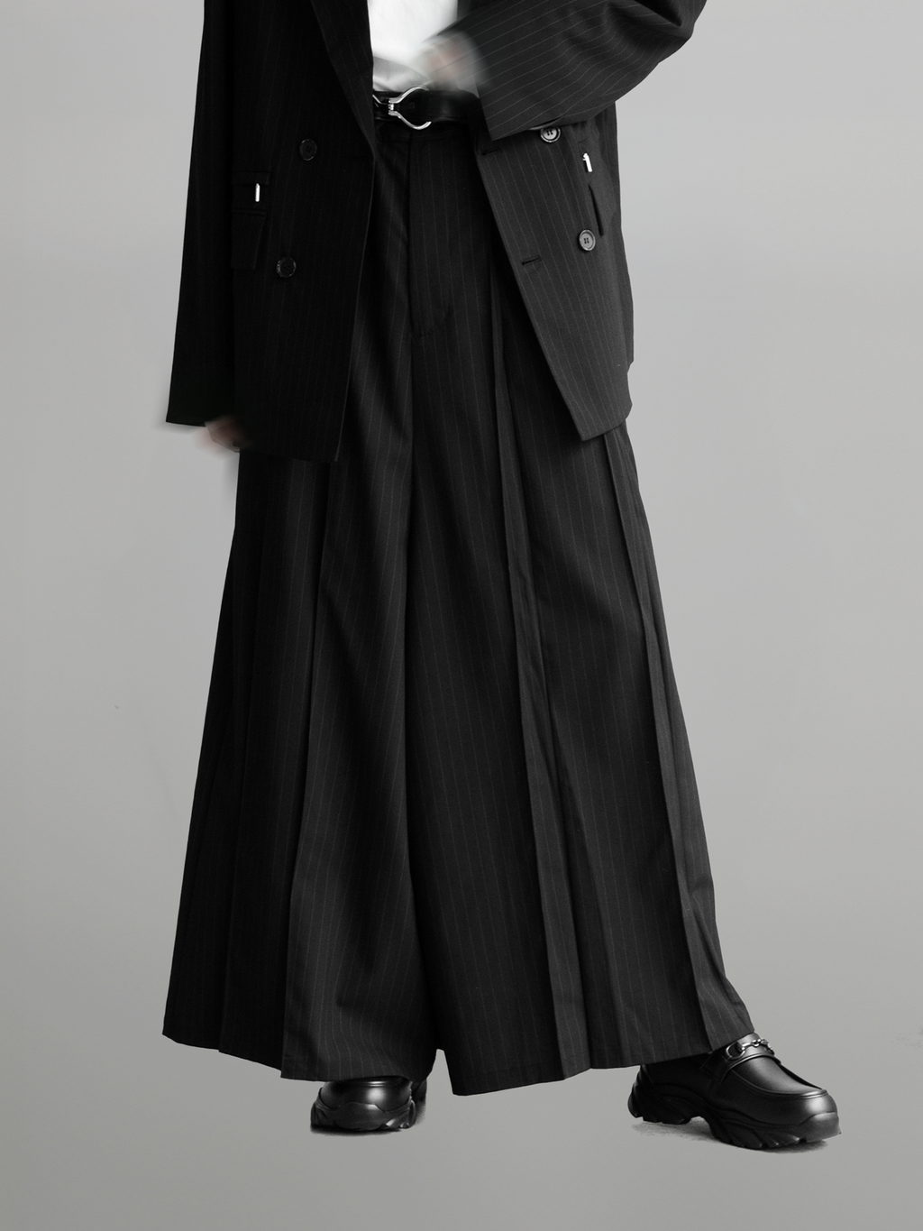 Pleated Striped Hakama Pants