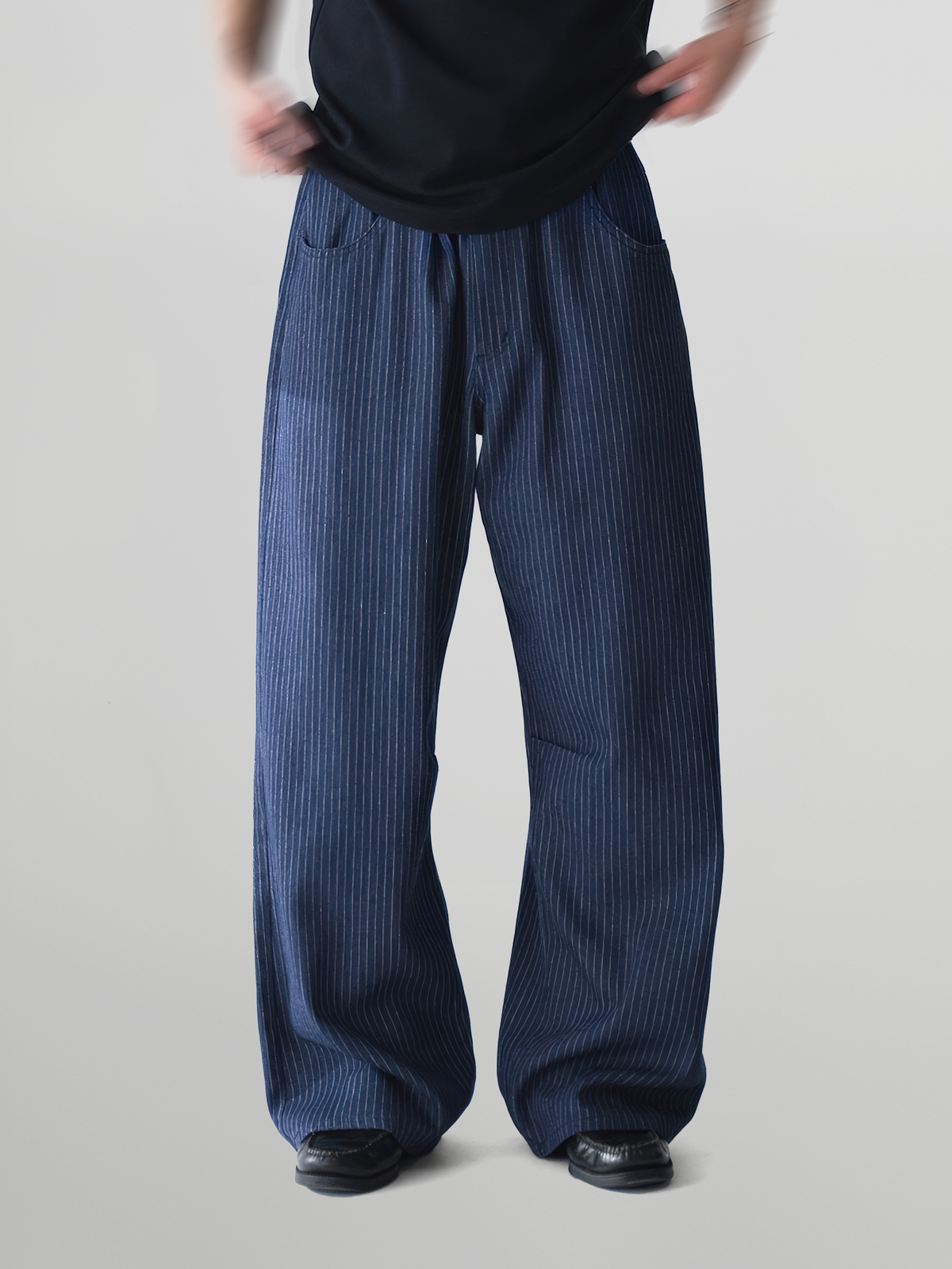 【BAON】[unisex] side folding washed balloon wide denim PT Designer fashion, Seoul-fully created | W Concept