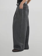 Striped Wide Denim Jeans navy – Detail | wide-leg denim / relaxed denim | UNPROVEN
