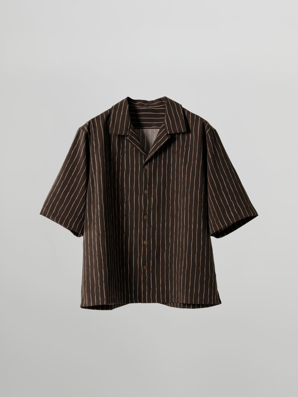 Striped Open Collar Shirt