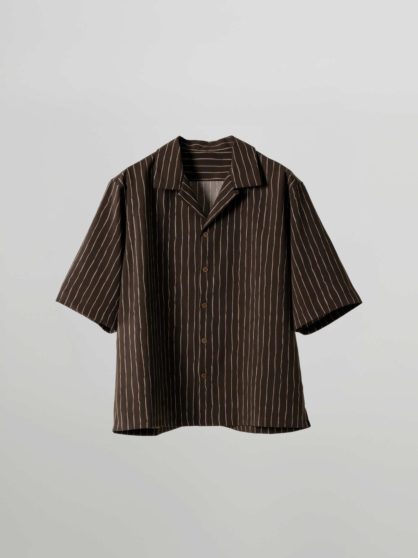 Striped Open Collar Shirt
