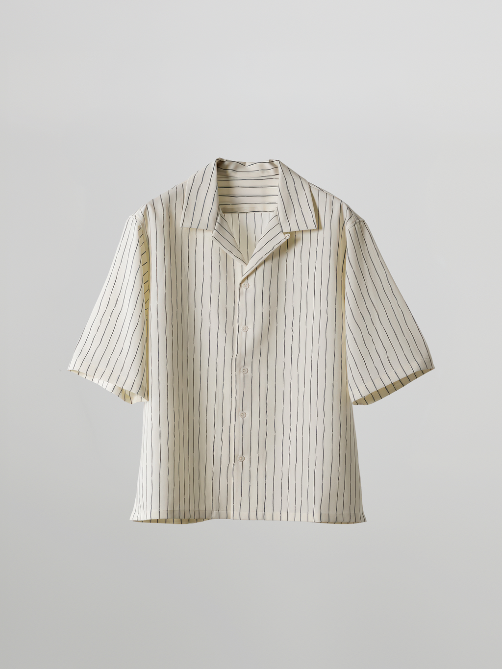 Striped Open Collar Shirt
