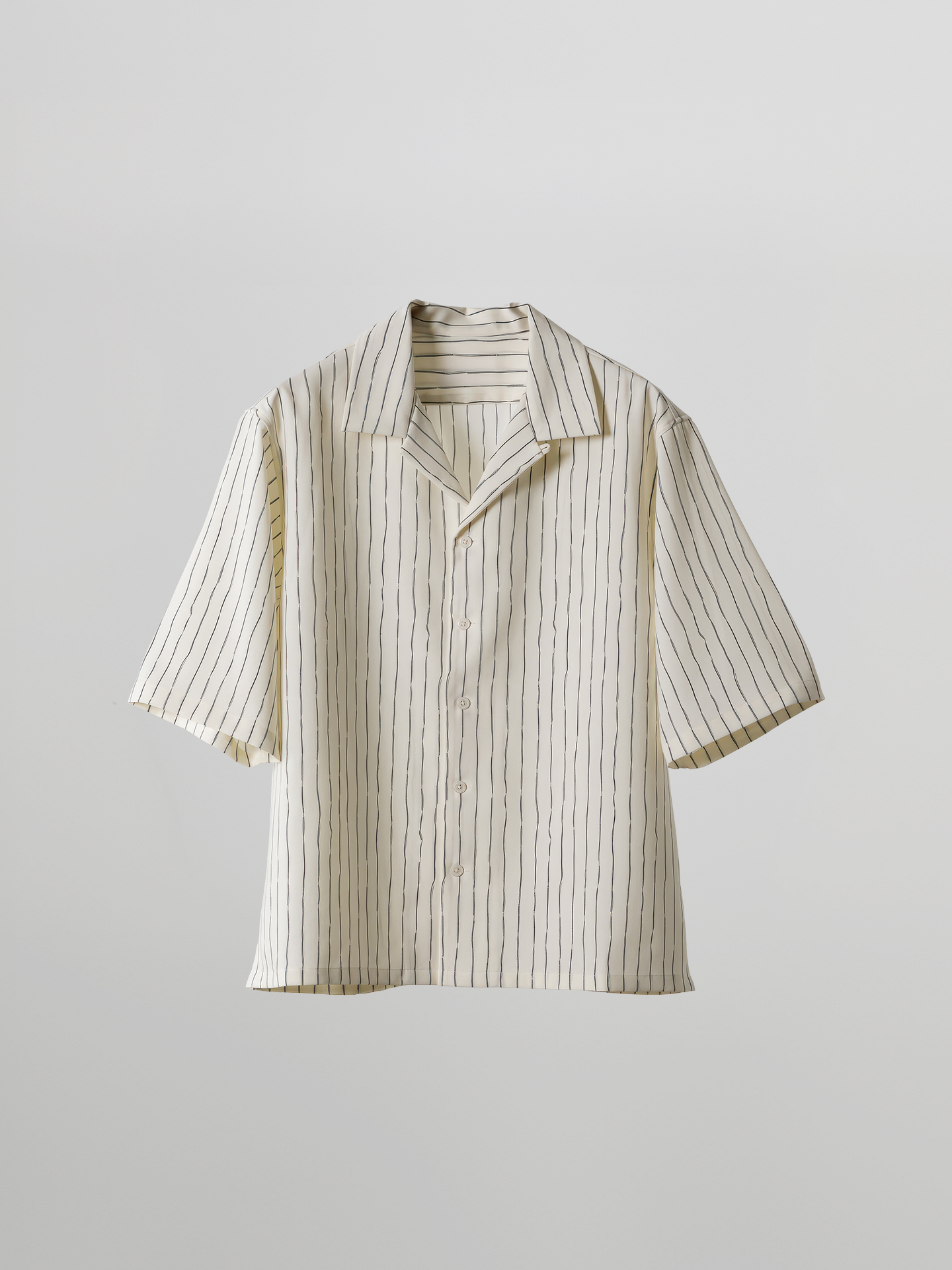 Striped Open Collar Shirt