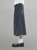 Wide Denim Shorts Navy front - cleanfit minimal - UNPROVEN