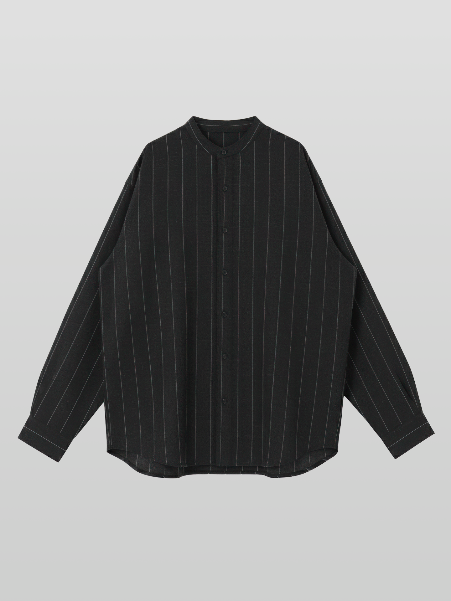 Striped Collarless Shirt