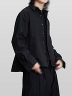 Cropped Shirt Black – Front view | clean essentials / minimalist | UNPROVEN